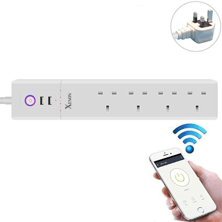 2 x USB Ports + 4 x UK Plug Jack WiFi Remote Control Smart Power Socket Works with Alexa & Google...