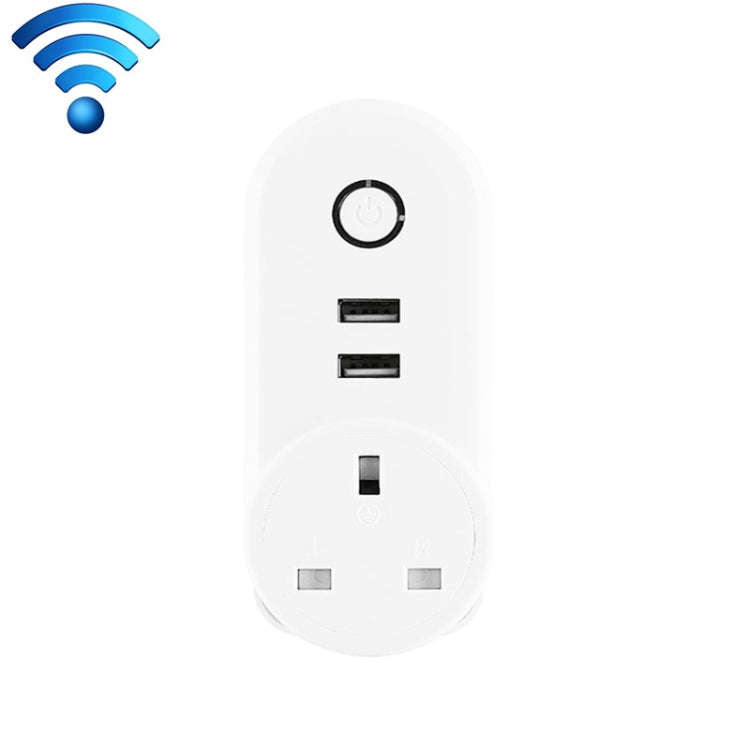 SA-002 2 USB Ports + 1 UK Socket WiFi Smart Power Plug Socket, Compatible with Alexa and Google H...