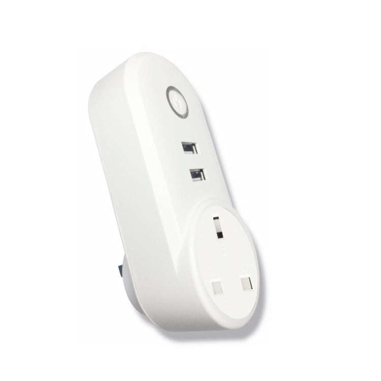 SA-002 2 USB Ports + 1 UK Socket WiFi Smart Power Plug Socket, Compatible with Alexa and Google H...