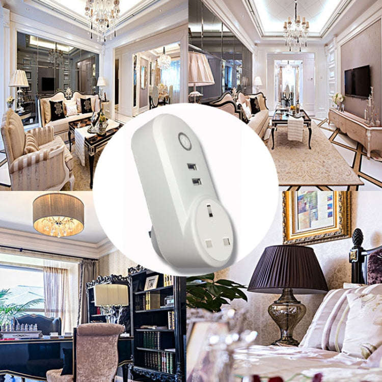 SA-002 2 USB Ports + 1 UK Socket WiFi Smart Power Plug Socket, Compatible with Alexa and Google H...
