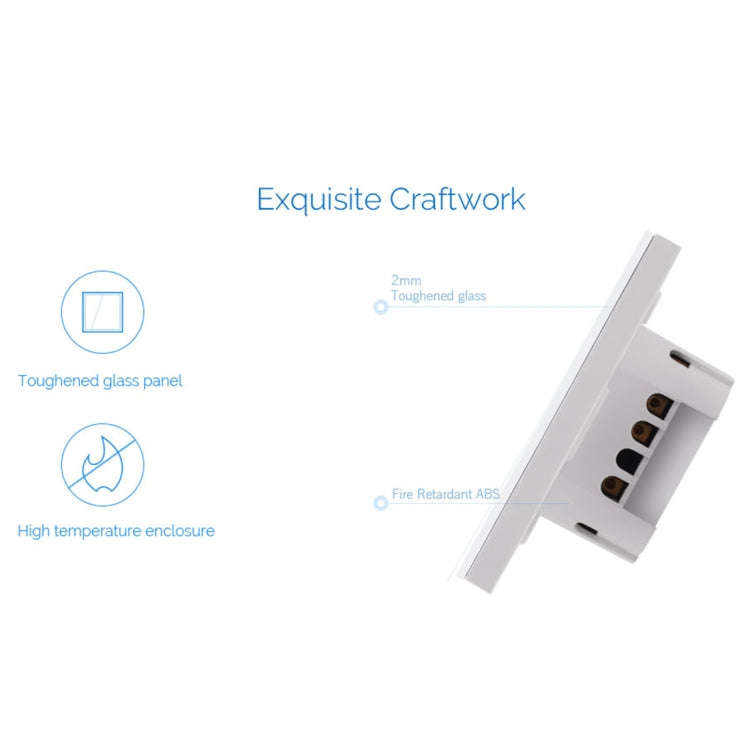 WS-EU-01 EWeLink APP & Touch Control 2A 1 Gang Tempered Glass Panel Smart Wall Switch, AC 90V-250...