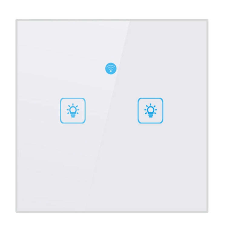 WS-EU-02 EWeLink APP & Touch Control 2A 2 Gangs Tempered Glass Panel Smart Wall Switch, AC 90V-25...