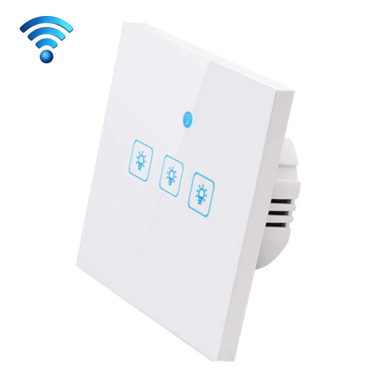 WS-EU-03 EWeLink APP & Touch Control 2A 3 Gangs Tempered Glass Panel Smart Wall Switch, AC 90V-25...