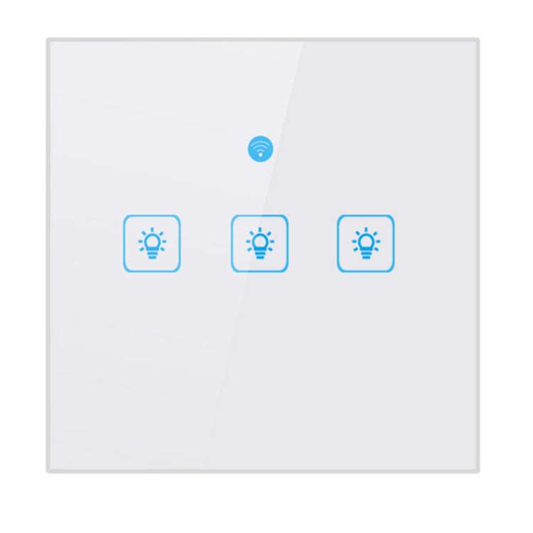 WS-EU-03 EWeLink APP & Touch Control 2A 3 Gangs Tempered Glass Panel Smart Wall Switch, AC 90V-25...