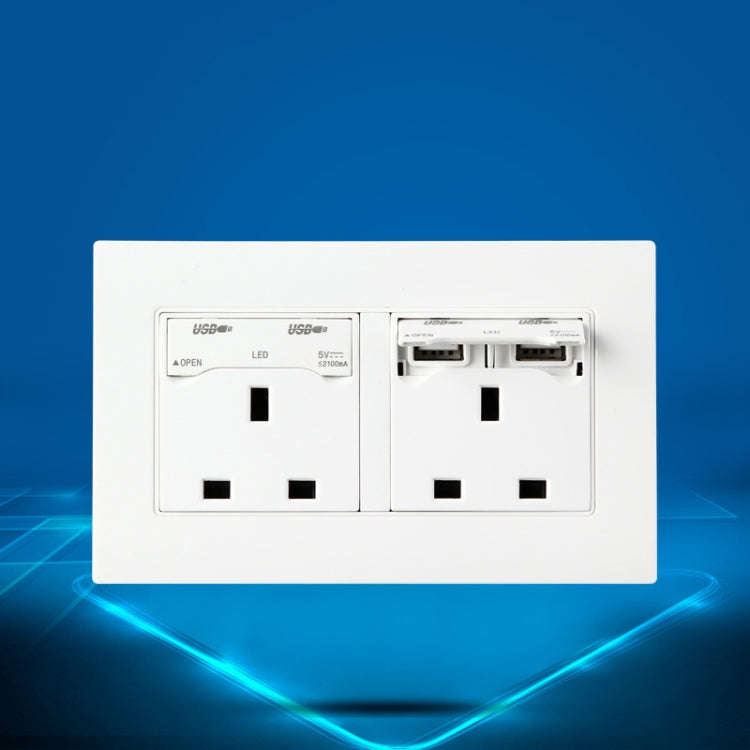 86 Type Three Hole USB Power Socket, UK Plug