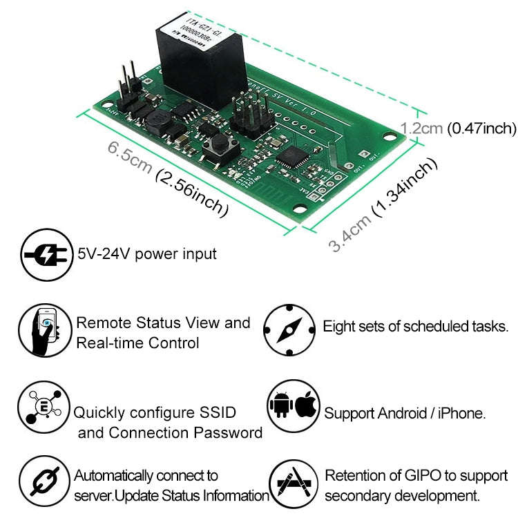 Sonoff SV 10A Single Channel WiFi Wireless Remote Timing Smart Switch Relay Module Works with Ale...
