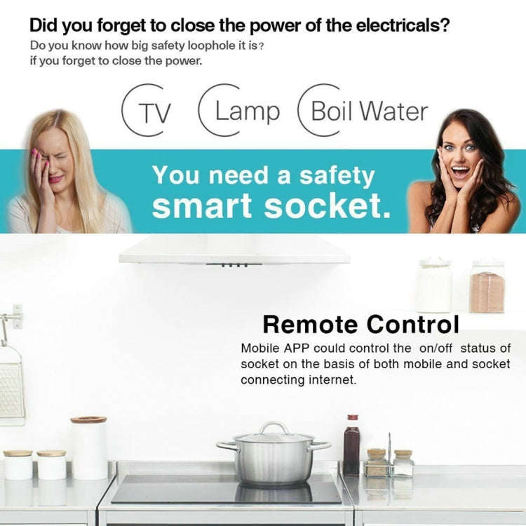 JH-G09U 15A 2.4GHz WiFi Control Hubless Smart Home Power Socket Works with Alexa  & Google Home, ...