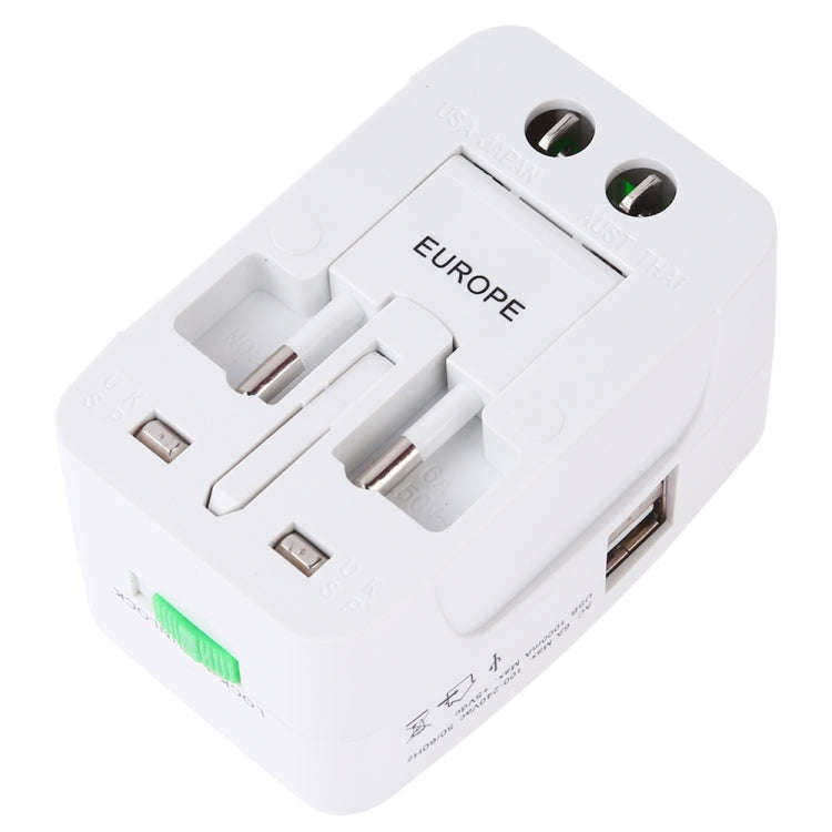 110-250V Multi-function Travel Universal Converter with Dual USB Interfaces, EU / UK / US / AU Pl...