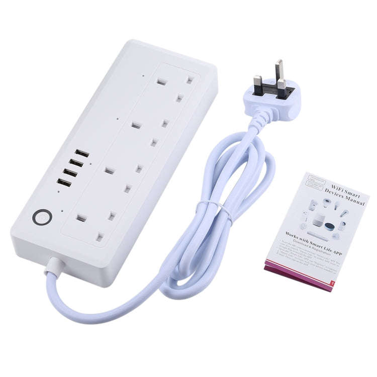 4 x USB Ports + 4 x UK Plug Jack 13A Max Output WiFi Remote Control Smart Power Socket Works with...