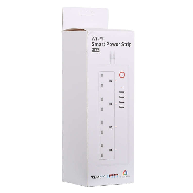 4 x USB Ports + 4 x UK Plug Jack 13A Max Output WiFi Remote Control Smart Power Socket Works with...