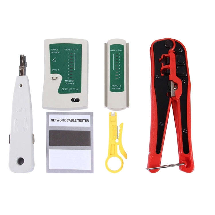 WLXY 4 in 1 Portable Crimping Stripper Punch Down  Wire Line Detector Ethernet Network Cable Test...
