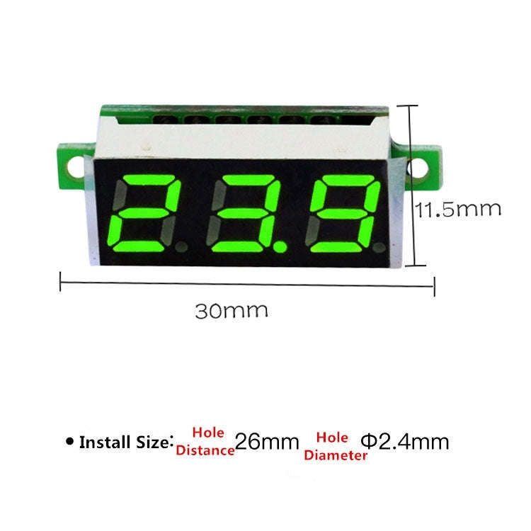 10 PCS 0.28 inch 2 Wires Adjustable Digital Voltage Meter, Color Light Display, Measure Voltage: ...