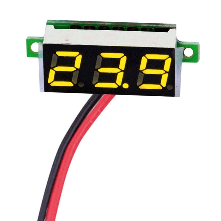 10 PCS 0.28 inch 2 Wires Adjustable Digital Voltage Meter, Color Light Display, Measure Voltage: ...