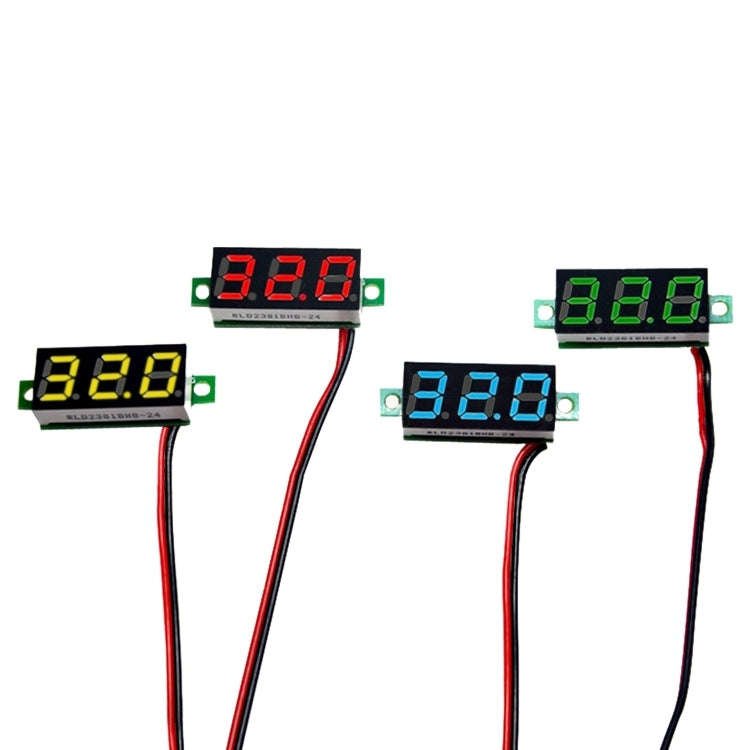 10 PCS 0.28 inch 2 Wires Adjustable Digital Voltage Meter, Color Light Display, Measure Voltage: ...
