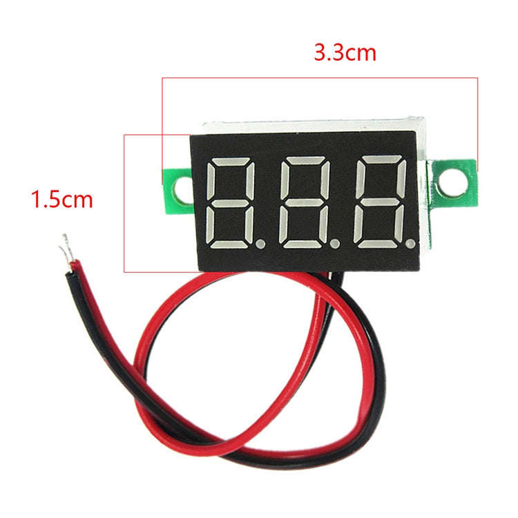 10 PCS 0.36 inch 2 Wires Digital Voltage Meter, Color Light Display, Measure Voltage: DC 2.5-30V(...