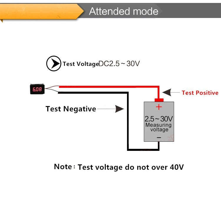 10 PCS 0.36 inch 2 Wires Digital Voltage Meter, Color Light Display, Measure Voltage: DC 2.5-30V(...