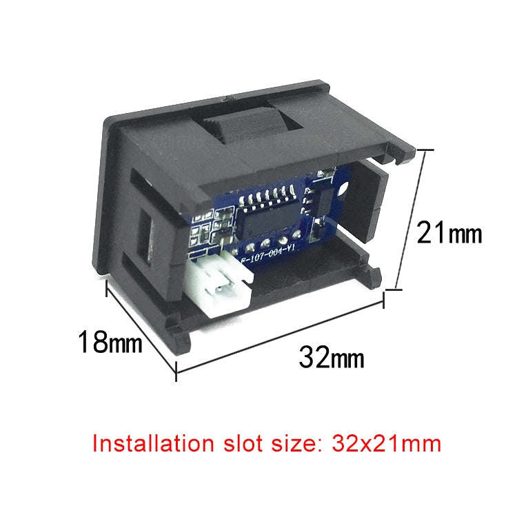 10 PCS 0.36 inch 2 Wires Digital Voltage Meter with Shell, Color Light Display, Measure Voltage: ...