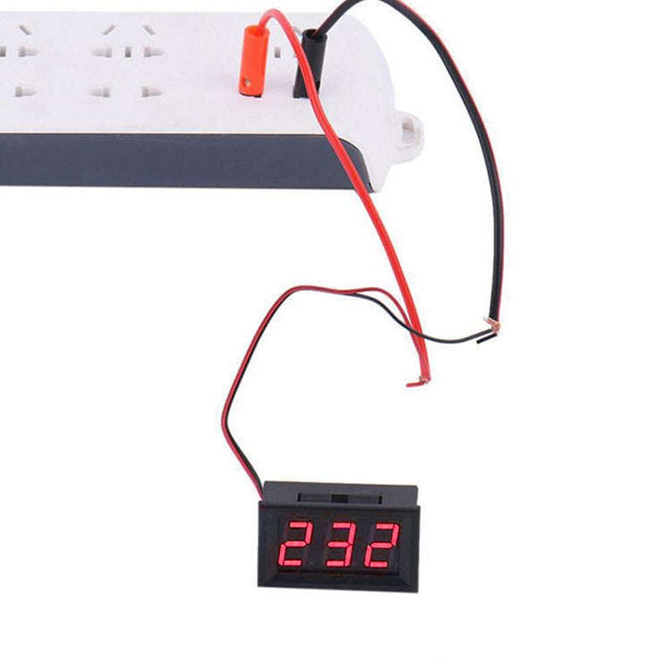10 PCS 0.56 inch 2 Terminal Wires Digital Voltage Meter with Shell, Color Light Display, Measure ...