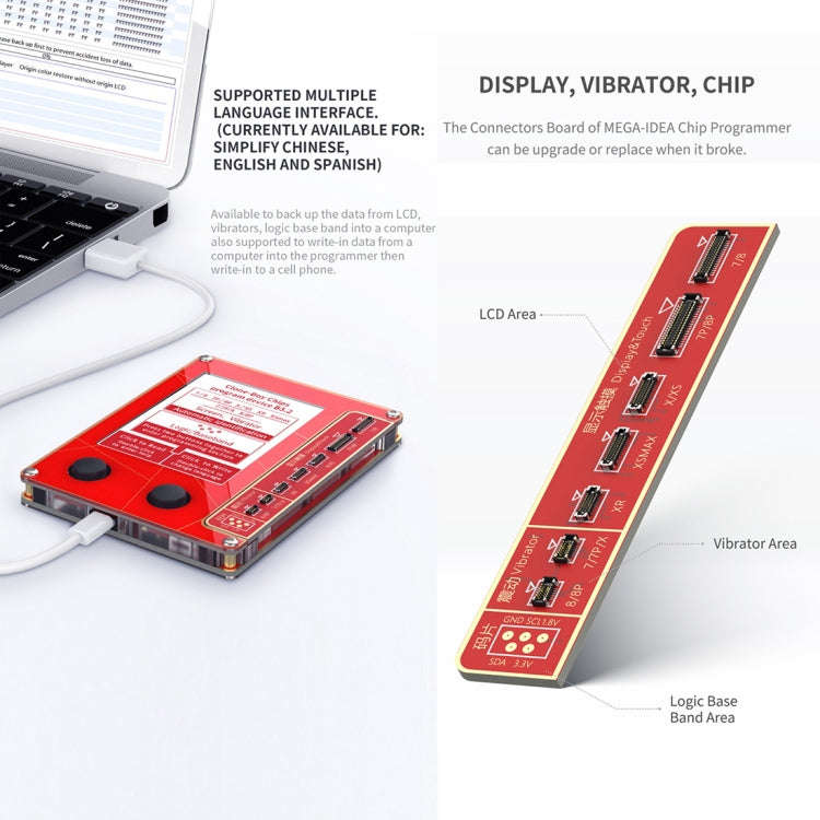 Chip Programmer LCD Screen True Tone Repair Programmer for iPhone 7 / 8 / XR /XS / XS Max Data Tr...