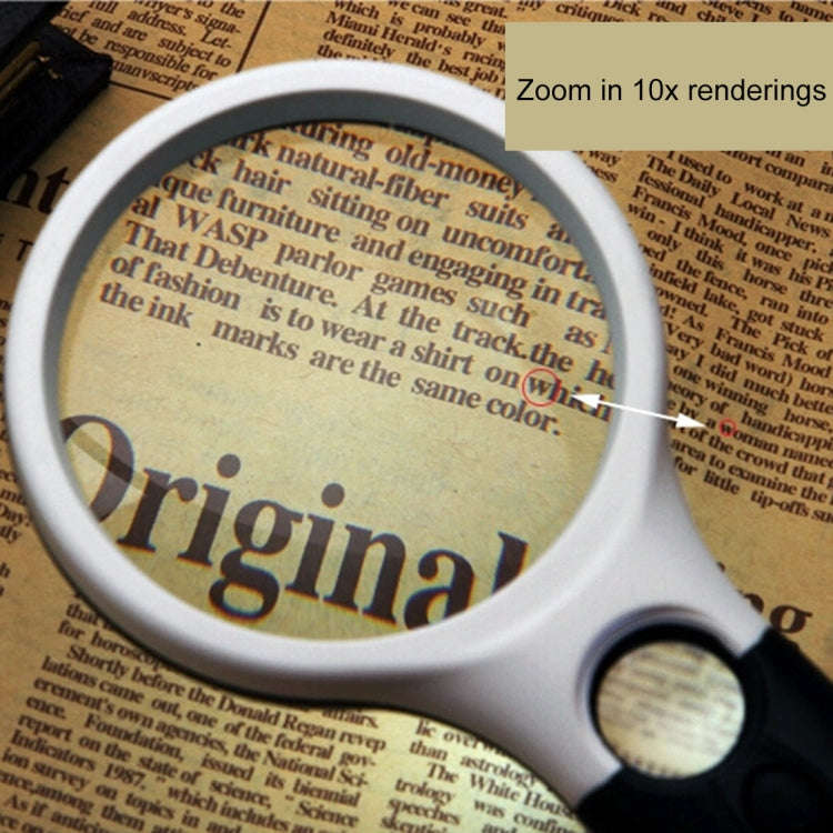 Reading Visual Magnifier with 3 LED Light, Mini Portable 3-45X Handheld Reading Visual Magnifier ...