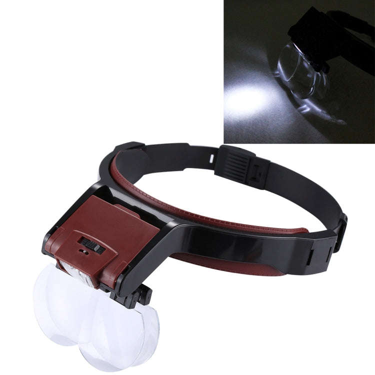 Multi-function Adjustable Maintenance Dentistry Reading Head Magnifier with 2 LED Light & 4 Lense...