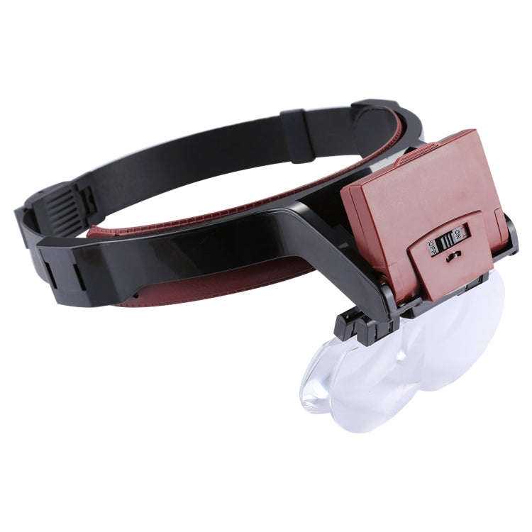 Multi-function Adjustable Maintenance Dentistry Reading Head Magnifier with 2 LED Light & 4 Lense...