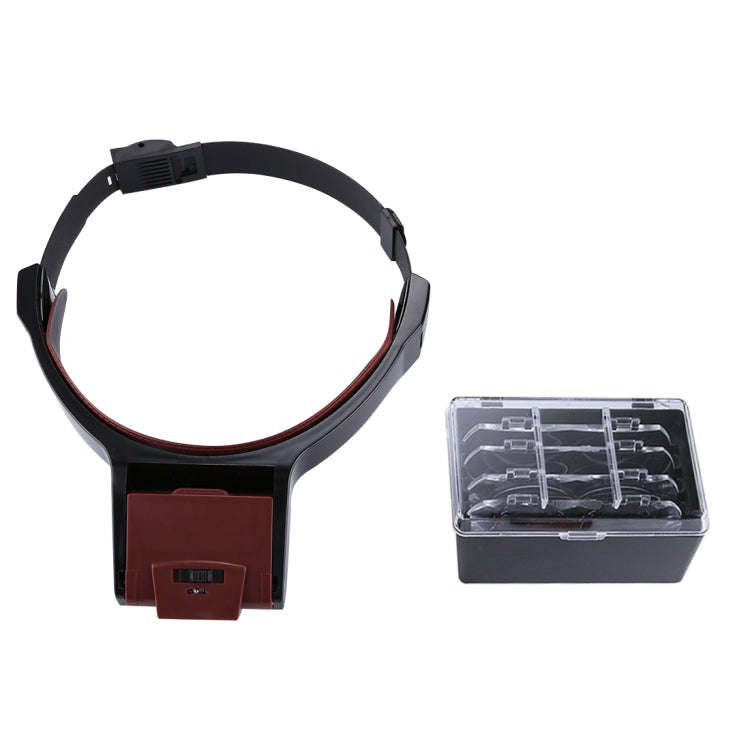 Multi-function Adjustable Maintenance Dentistry Reading Head Magnifier with 2 LED Light & 4 Lense...