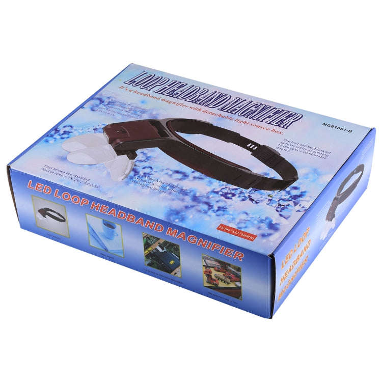 Multi-function Adjustable Maintenance Dentistry Reading Head Magnifier with 2 LED Light & 4 Lense...