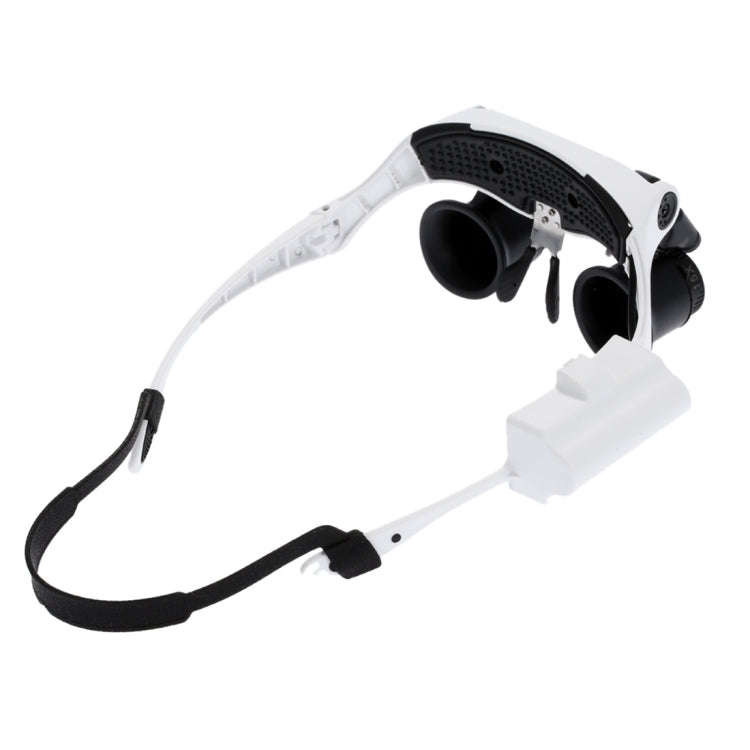 10X 15X 20X 25X Wearing Glasses Eyes Illuminated Magnifier Magnifying Watch Repairing Loupe With ...