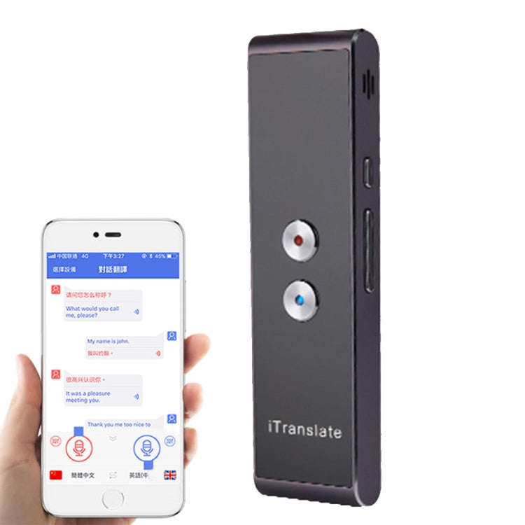 T8 Handheld Pocket Smart Voice Translator Real Time Speech Translation Translator with Dual Mic, ...