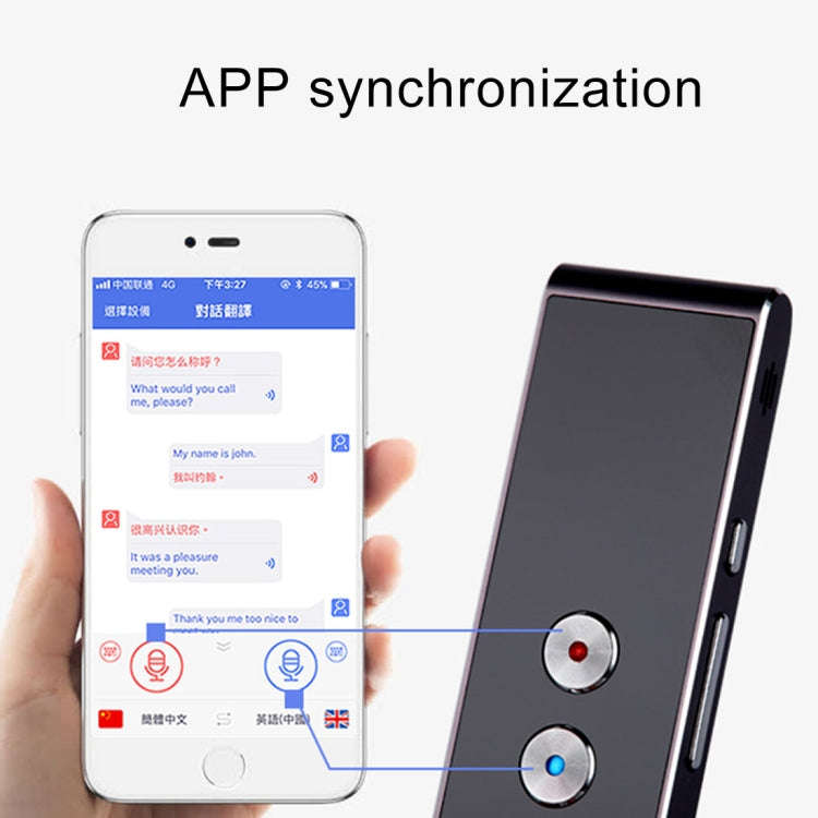 T8 Handheld Pocket Smart Voice Translator Real Time Speech Translation Translator with Dual Mic, ...
