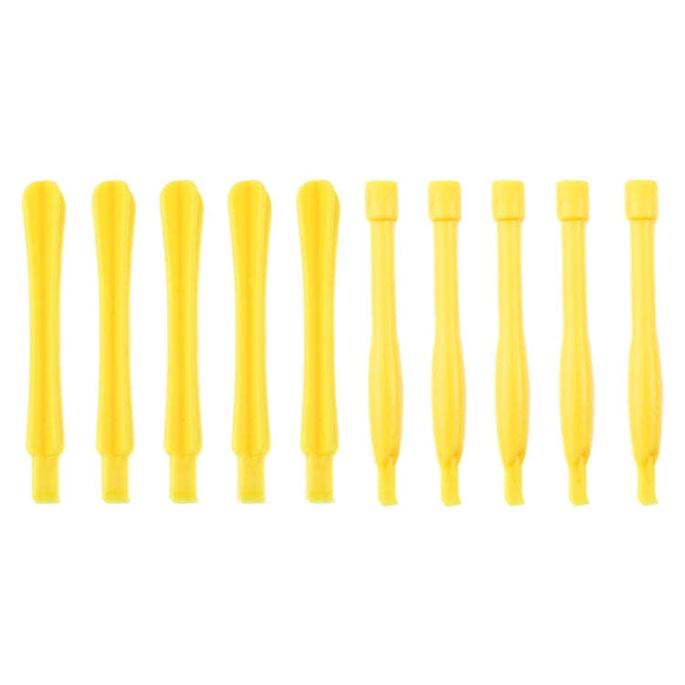 10 PCS Mobile Phone Repair Tool Spudgers (5 PCS Round + 5 PCS Square)(Yellow)