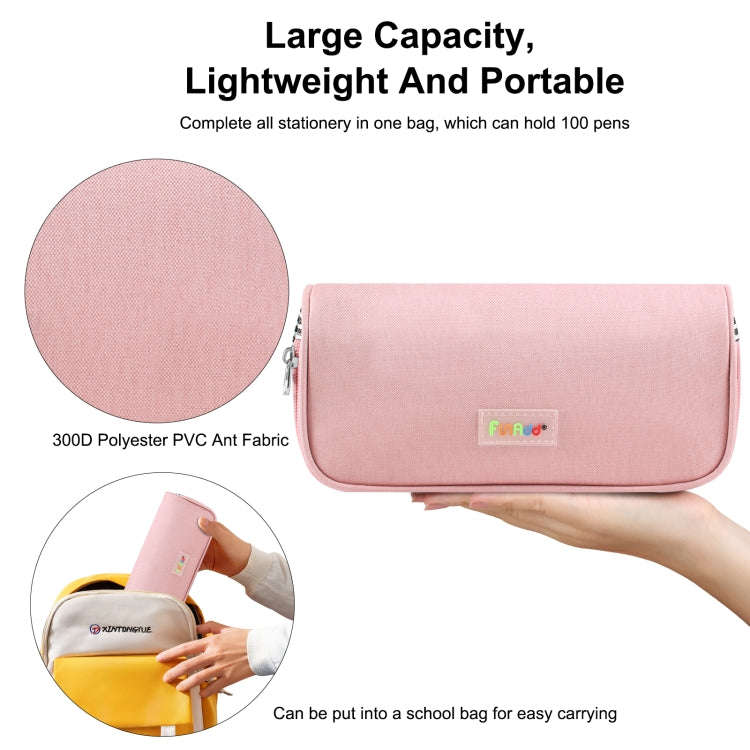 FunAdd Pencil Case Cosmetic Storage Organizer Ant Cloth Glasses Bag, Size: 230 x 110 x 70mm (Pink)