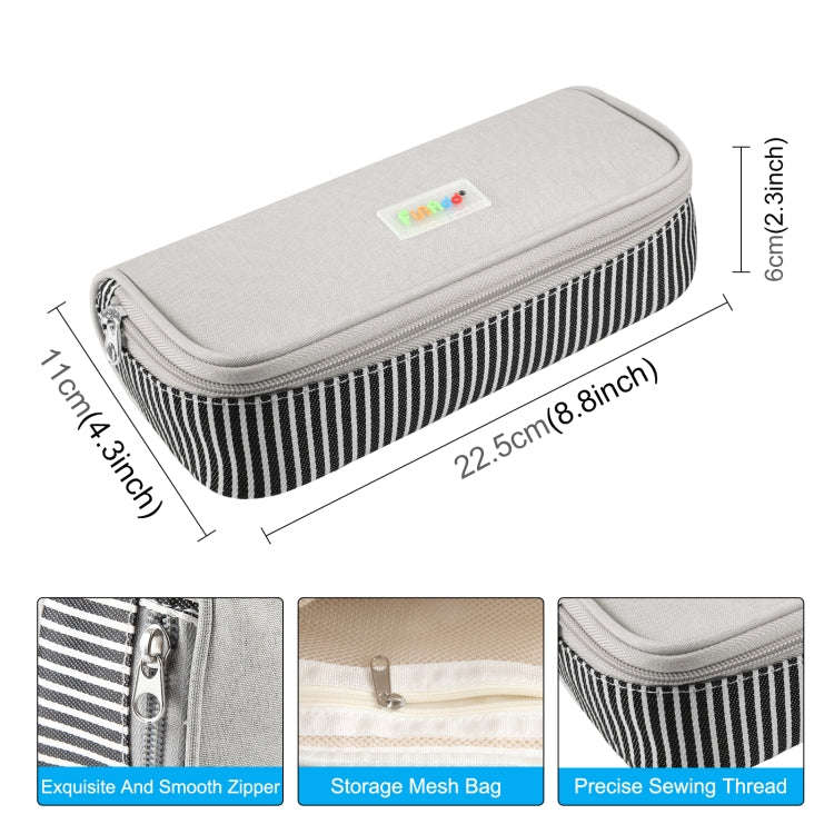 FunAdd Pencil Case Cosmetic Storage Organizer Ant Cloth Glasses Bag, Size: 230 x 110 x 70mm (Grey)