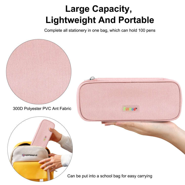 FunAdd Pencil Case Cosmetic Storage Ant Cloth Organizer Bag, Size: 235 x 105 x 50mm (Pink)