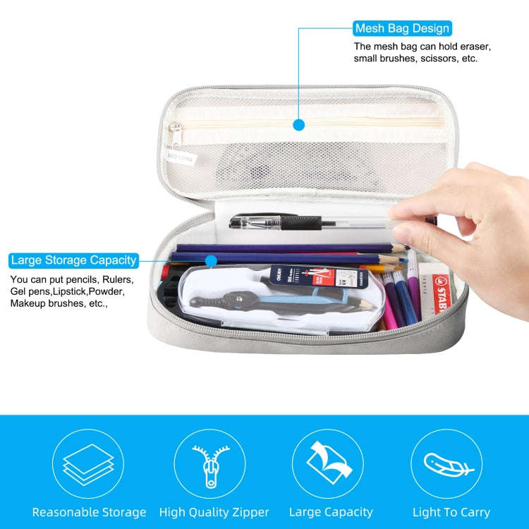 FunAdd Pencil Case Cosmetic Storage Ant Cloth Organizer Bag, Size: 235 x 105 x 50mm (Grey)