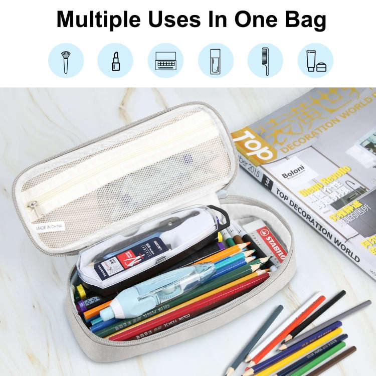 FunAdd Pencil Case Cosmetic Storage Ant Cloth Organizer Bag, Size: 235 x 105 x 50mm (Grey)