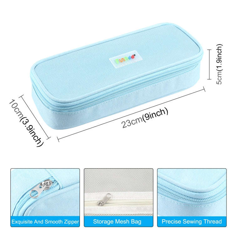 FunAdd Pencil Case Cosmetic Storage Ant Cloth Organizer Bag, Size: 235 x 105 x 50mm (Light Blue)