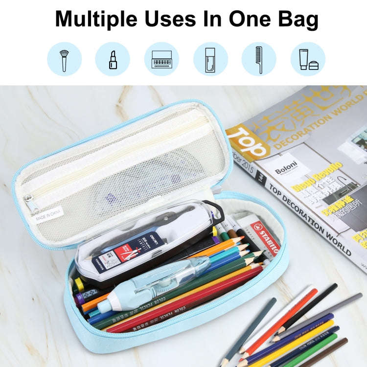 FunAdd Pencil Case Cosmetic Storage Ant Cloth Organizer Bag, Size: 235 x 105 x 50mm (Light Blue)