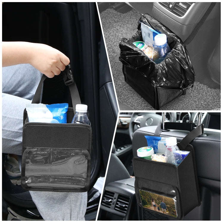 FUNADD Portable Folding Car Back Seat Hook Storage Box (Black)