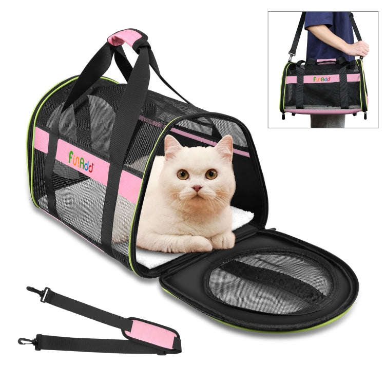 FUNADD Pet Travel Carrier Bag Shoulder Foldable Tote Bag(Pink)