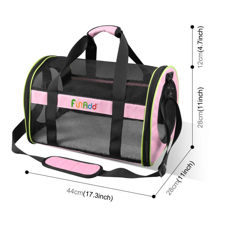 FUNADD Pet Travel Carrier Bag Shoulder Foldable Tote Bag(Pink)