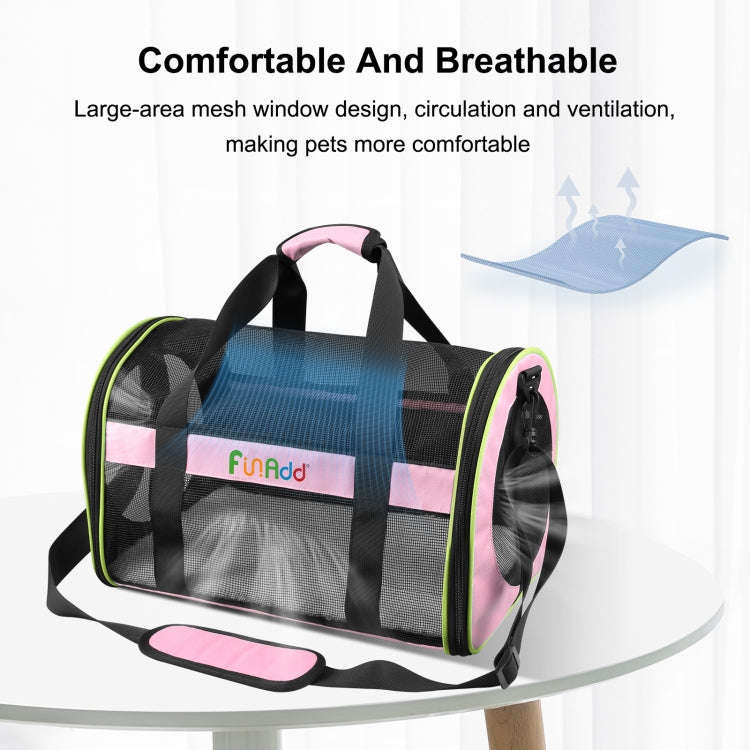 FUNADD Pet Travel Carrier Bag Shoulder Foldable Tote Bag(Pink)