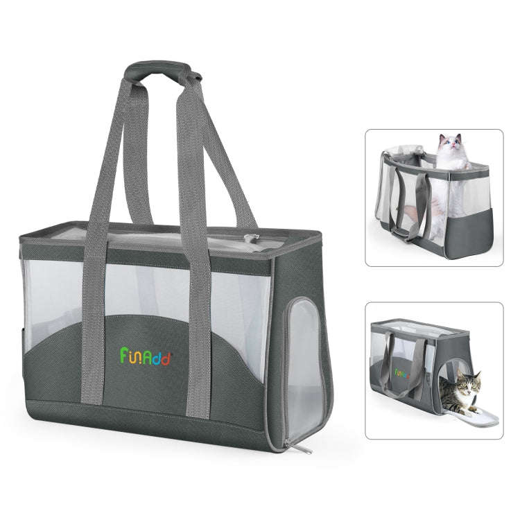 FUNADD Portable Breathable Pet Bag Outdoor Shoulder Tote Bag (Grey)
