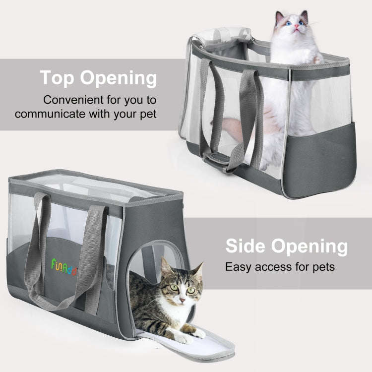 FUNADD Portable Breathable Pet Bag Outdoor Shoulder Tote Bag (Grey)