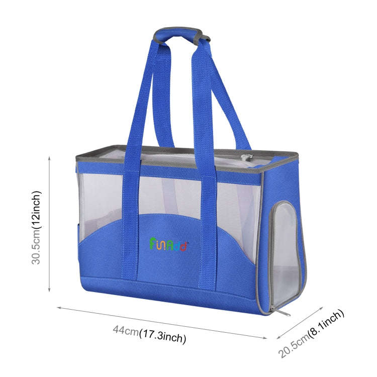 FUNADD Portable Breathable Pet Bag Outdoor Shoulder Tote Bag (Blue)