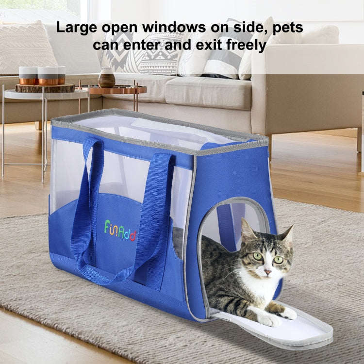 FUNADD Portable Breathable Pet Bag Outdoor Shoulder Tote Bag (Blue)