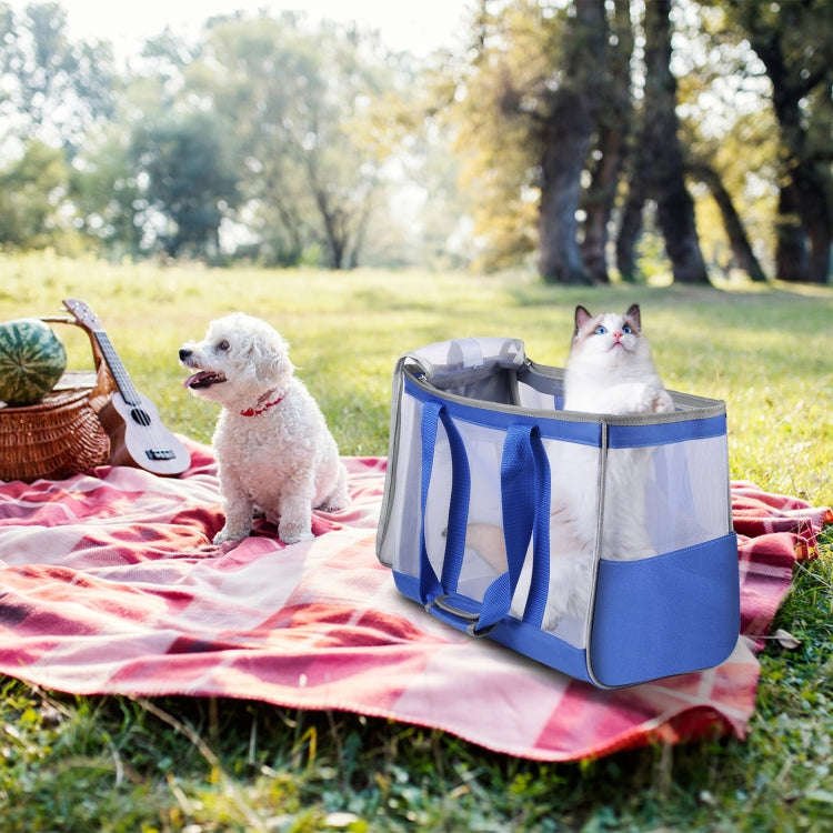 FUNADD Portable Breathable Pet Bag Outdoor Shoulder Tote Bag (Blue)