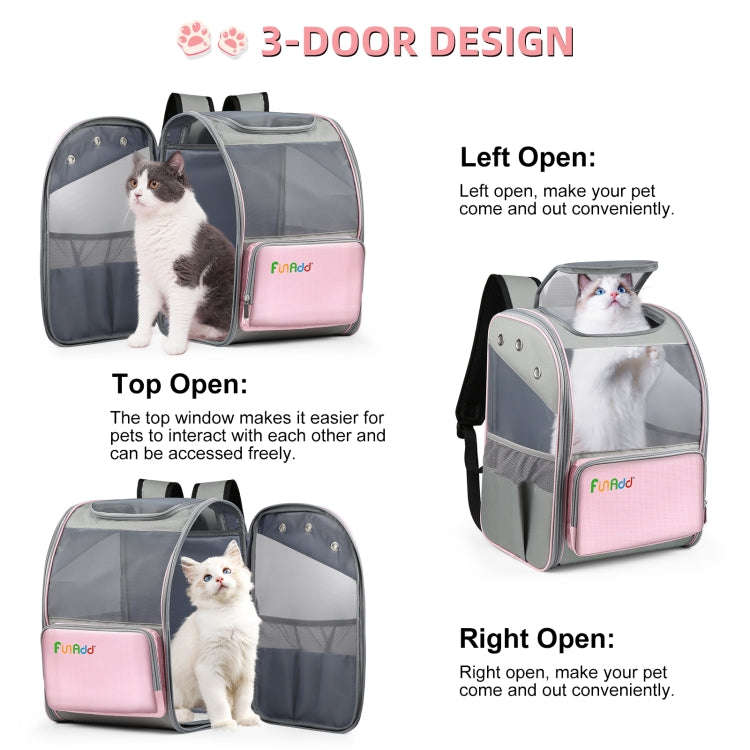 FUNADD Fold Breathable Pet Backpack Outdoor Shoulders Cat Bag (Pink)