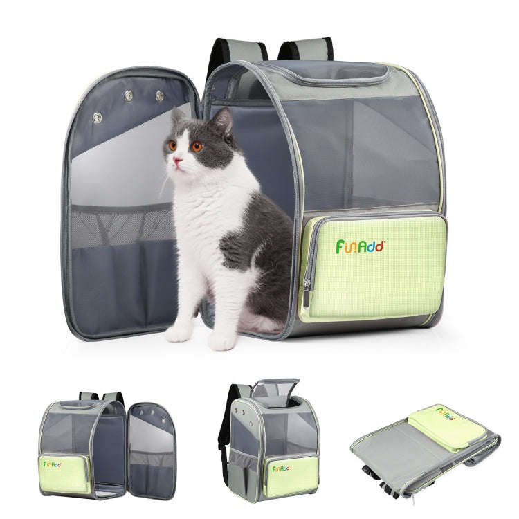 FUNADD Fold Breathable Pet Backpack Outdoor Shoulders Cat Bag(Yellow)